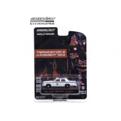 PRE-ORD3R GreenLight 1983 Ford LTD Crown Victoria Police *Terminator 2 Judgment Day (1991)* Hollywood series 32, white