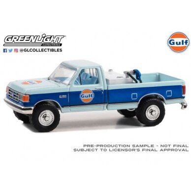 GreenLight Modeliukas 1990 Ford F-150 with Fuel Transfer Tank *Shell Oil Special Edition Series 2*, blue GULF