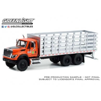 PRE-ORD3R GreenLight 2017 International WorkStar Platform Stake Truck New Jersey Turnpike Authority Garden State Parkway Authority *S.D. Trucks Series 18*, orange/grey