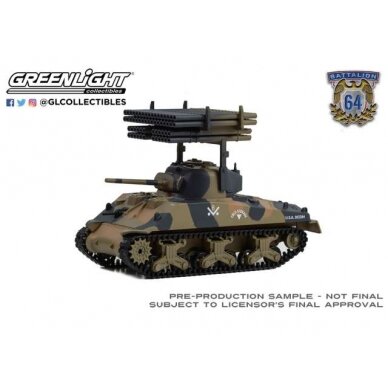 PRE-ORD3R GreenLight Tanko 1945 M4 Sherman Tank U.S. Army World War II 12th Armored Division Germany with T34 Calliope Rocket Launcher