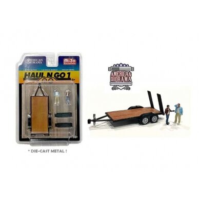 PRE-ORD3R American Diorama Figūrėlės Haul-N-Go set 1 Trailer (diecast) & 2 figures (Car Not Included !!)