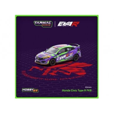 Tarmac Works Modeliukas Honda Civic Type R FK8 *EVA Racing*, purple/green