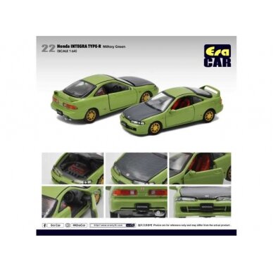 PRE-ORD3R Era Car Modeliukas Honda Integra Type-R DC2, militairy green/ black hood