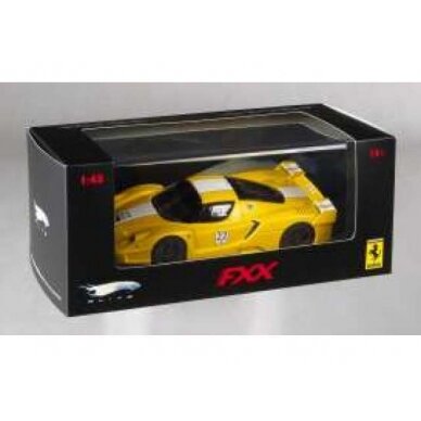 PRE-ORD3R Hotwheels Elite Modeliukas 1/43 2006 Ferrari FXX, yellow with white stripe (Limited Edition). Special Elite series with all official FXX liveries by Ferrari. In special FXX packaging