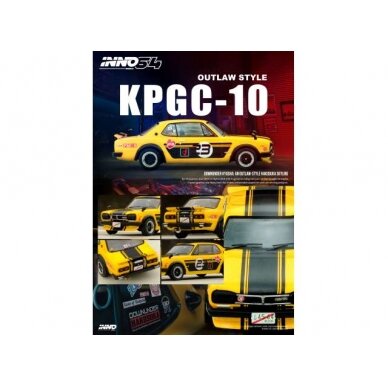 PRE-ORDER Inno64 1/64 Nissan Skyline 2000 GT-R (KPGC10), yellow/black