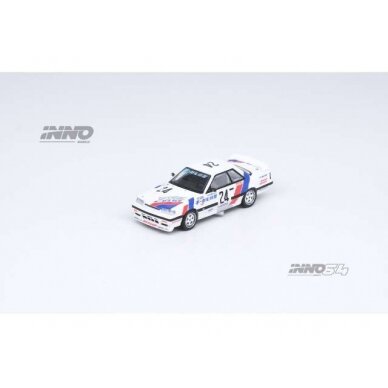 PRE-ORD3R Inno64 Modeliukas 1/64 Nissan Skyline GTS-R (HR31) #24 *Diesel Kiki* JTC 1988, white/red/blue