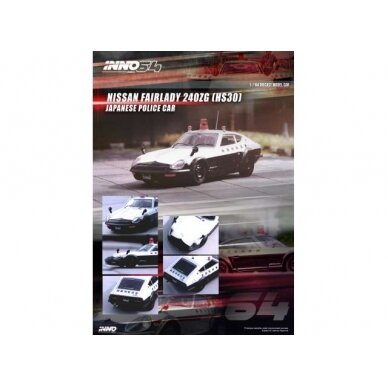 PRE-ORD3R Inno64 Nissan Fairlady 240ZG (HS30) *Japanese Police Car*, white/black