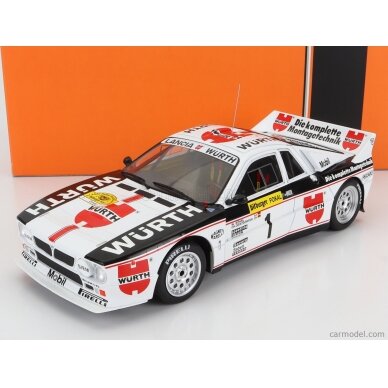 PRE-ORD3R IXO Models Modeliukas 1/18 1983 Lancia 037 Rally #1 Rally WM Rally Deutschland Rohrl/Geistdorfer, white