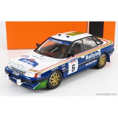 PRE-ORD3R IXO Models Modeliukas 1/18 1991 Subaru Legacy RS #6 M.Alen/I.Kivimäki Rallye WM RAC Rally, white/blue