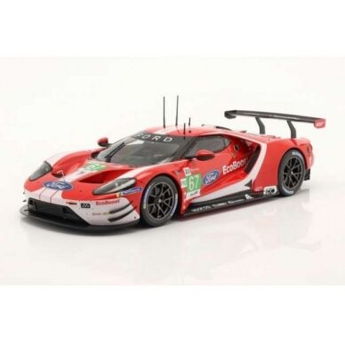 IXO Models Modeliukas 1/18 2019 Ford GT #67 24hrs Le Mans Tincknell/Priaulx/Bomarito, red/white