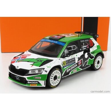 PRE-ORD3R IXO Models Modeliukas 1/18 2022 Skoda Fabia Rally2 EVO #20 Rally WM Rally Monte Carlo Mikkelsen/E...