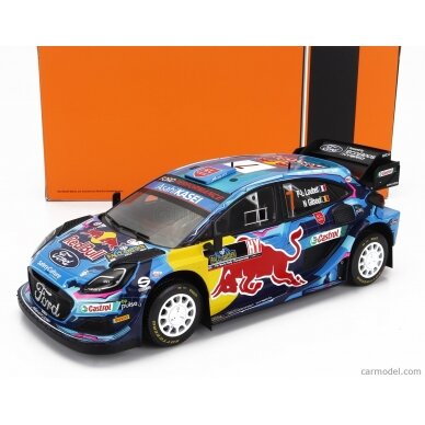 PRE-ORD3R IXO Models 1/18 2023 Ford Puma Rally WRC1 sweden #7 P-L. Loubet/N. Gilsoul, blue/red/yellow