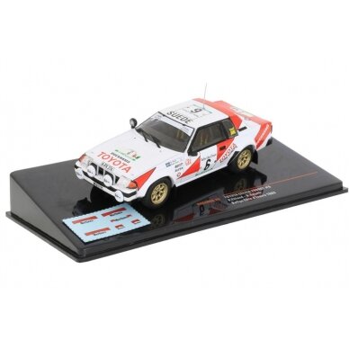 PRE-ORD3R IXO Models 1/43 1982 Toyota 2000Gt #6 P. Eklund/R. Spjuth Rally Cote D'ivoire, white/red