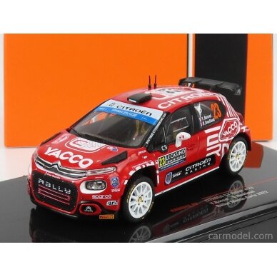 PRE-ORD3R IXO Models Modeliukas 1/43 2022 Citroen C3 Rally 2 #23 Y. Rossel/B. Boulloud WRC Rally Monte Carlo, red