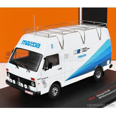 PRE-ORD3R IXO Models Modeliukas 1/43 Volkswagen LT35 Mazda Rally Team Europe Rally Assistance Van, white/blue