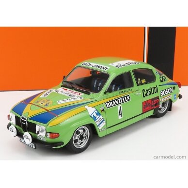 PRE-ORD3R IXO Models Modeliukas 1976 Saab 96 V4 No4 Rally WM Rally Sweden Eklund/Cederberg, green