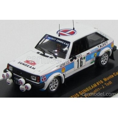 PRE-ORD3R IXO Models 1981 Talbot Sunbeam Lotus No16 Rally Monte Carlo Frequelin/Todt, white/blue