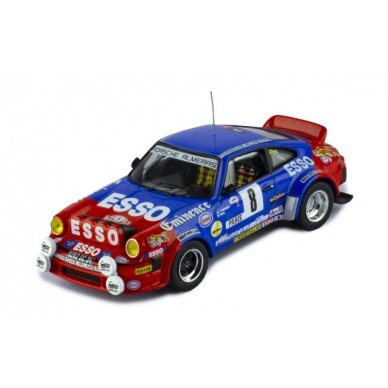 PRE-ORD3R IXO Models Modeliukas 1982 Porsche 911 SC, No.8 Team Almeras Rally Monte Carlo Therier/Val, blue/red