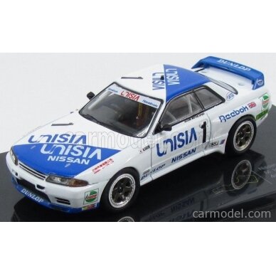 PRE-ORD3R IXO Models 1991 Nissan GT/R R32 Macau Guia Race Hasemi, white-blue