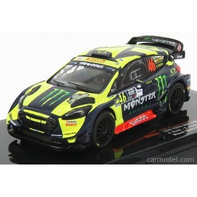 IXO Models Modeliukas 2018 Ford Fiesta RS WRC #46 Rossi/Cassina Rallye Monza, yellow/black