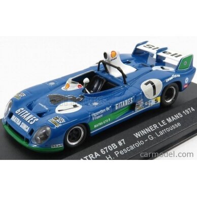 PRE-ORD3R IXO Models Modeliukas Matra Simca MS670B #7 winner Le Mans 1974 H.Pescarolo/G.Larrousse