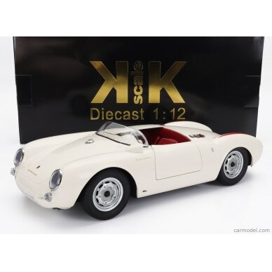 PRE-ORD3R KK Scale Modeliukas 1/12 1953-1957 Porsche 550A Spyder, white/red