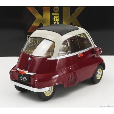 PRE-ORD3R KK Scale Modeliukas 1/12 1959 BMW 250 Isetta, dark red/light grey