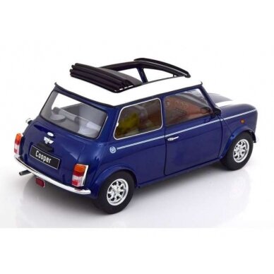 PRE-ORD3R KK Scale Modeliukas 1/12 Mini Cooper Sunroof, blue metallic/white