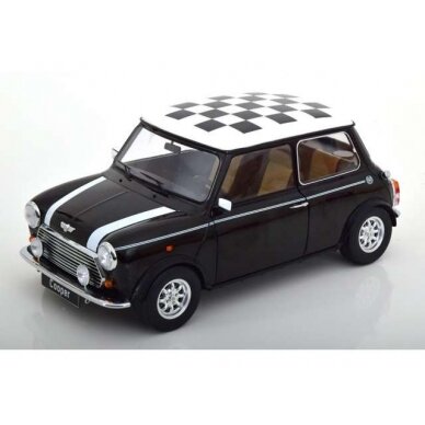 PRE-ORD3R KK Scale 1/12 Mini Cooper with Chequered Flag, black/white
