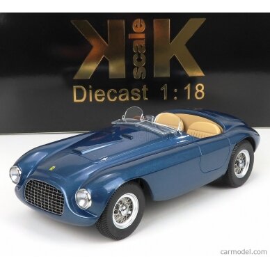 PRE-ORD3R KK Scale Modeliukas 1/18 1949 Ferrari 166 MM Barchetta, blue mettalic