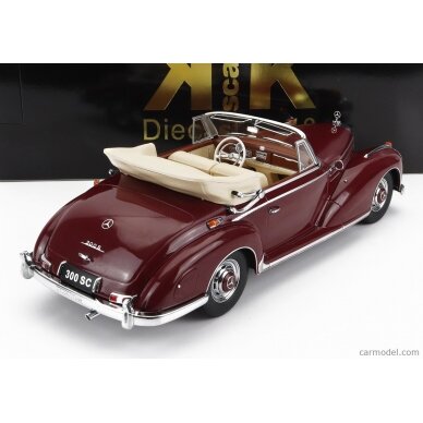 PRE-ORD3R KK Scale Modeliukas 1/18 1957 Mercedes Benz 300 SC W188 Cabrio, dark red