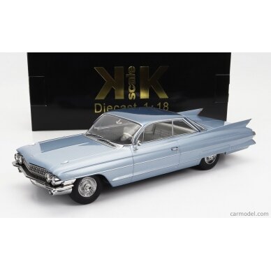 PRE-ORD3R KK Scale Modeliukas 1/18 1961 Cadillac Series 62 Coupe DeVille, light blue metallic