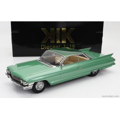 PRE-ORD3R KK Scale Modeliukas 1/18 1961 Cadillac Series 62 Coupe DeVille, light green metallic