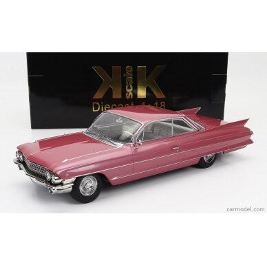 PRE-ORD3R KK Scale Modeliukas 1/18 1961 Cadillac Series 62 Coupe DeVille, pink metallic
