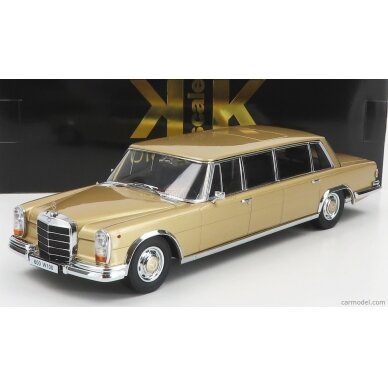 PRE-ORD3R KK Scale Modeliukas 1/18 1964 Mercedes Benz 600 LWB W100 Pullman, gold metallic