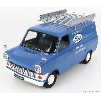 PRE-ORD3R KK Scale 1/18 1965 Ford Transit Delivery Van with Roof Rack *Ford Kundendienst*, blue