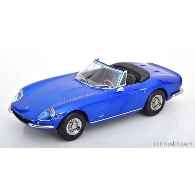 PRE-ORD3R KK Scale Modeliukas 1/18 1967 Ferrari 275 GTB 4 NART Spyder, blue metallic