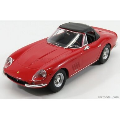 PRE-ORD3R KK Scale Modeliukas 1/18 1967 Ferrari 275 GTB 4 NART Spyder, red