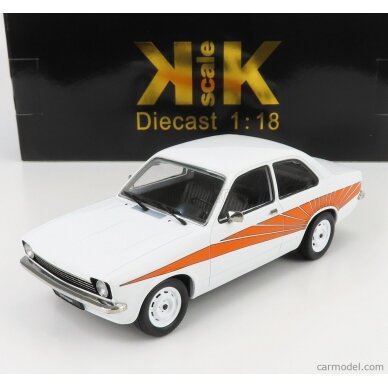 PRE-ORD3R KK Scale Modeliukas 1/18 1973 Opel Kadett C Swinger, white/orange