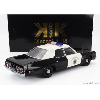 PRE-ORD3R KK Scale Modeliukas 1/18 1974 Dodge Monaco *California Highway Patrol*, white/black