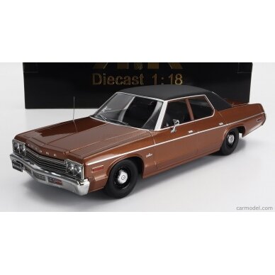 PRE-ORD3R KK Scale Modeliukas 1/18 1974 Dodge Monaco, vinyl roof brown/black