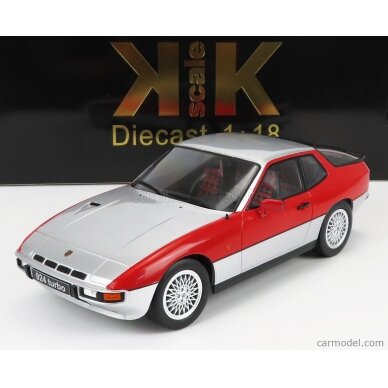 PRE-ORD3R KK Scale Modeliukas 1/18 1986 Porsche 924 Turbo, silver/red