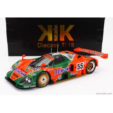 PRE-ORD3R KK Scale 1/18 1991 Mazda 787B #55 Winner Le Mans, orange/green