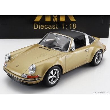 PRE-ORD3R KK Scale Modeliukas 1/18 Singer Porsche 911 targa, gold metallic