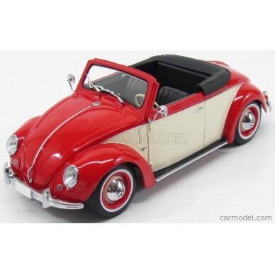 PRE-ORD3R KK Scale 1949 Volkswagen Hebmueller cabrio, red/ivory