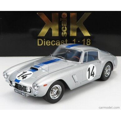 PRE-ORD3R KK Scale Modeliukas 1961 Ferrari 250 GT SWB Competizione #14 24h Le Mans, silver