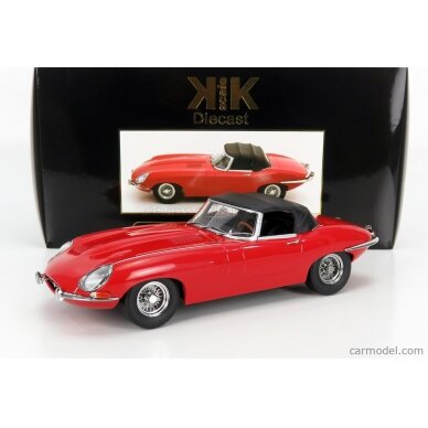 PRE-ORD3R KK Scale Modeliukas 1961 Jaguar E-Type Cabrio Softtop series I Lhd, red