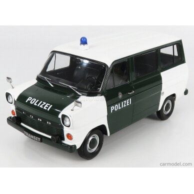 PRE-ORD3R KK Scale Modeliukas 1965 Ford Transit Bus *Polizei Hamburg*, dark green/white