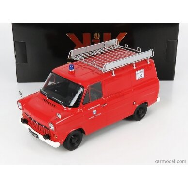 PRE-ORD3R KK Scale 1965 Ford Transit Delivery Van with Roof Rack *Feuerwehr Germany*, red