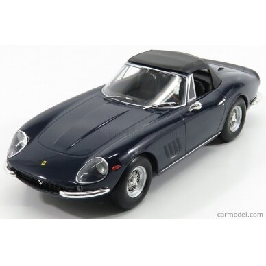 PRE-ORD3R KK Scale Modeliukas 1967 Ferrari 275 GTB 4 NART Spyder *spoke Rims*, dark blue